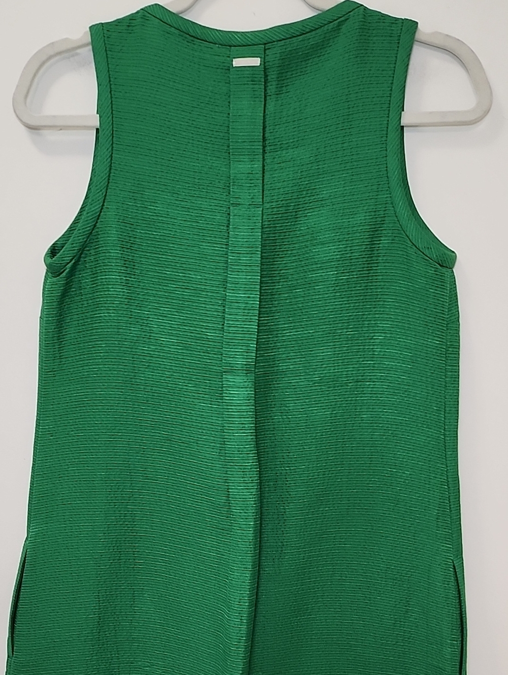 Max Mara Kelly green silk blend shift mini Dress textured finish Size 6 - Picture 12 of 16